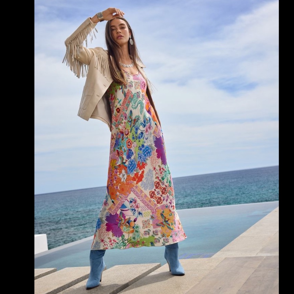 Johnny Was Multicolor Slip Dress NWT